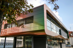 husk architectural partnership with alucobond aluminium composite material panels